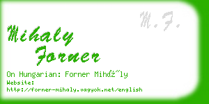 mihaly forner business card